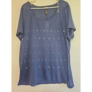 Karen Brooks Women's Dark Blue‎ Silver Design Accents, NWT Tshirt